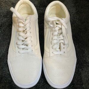 Vans Shoes Women’s Old Skool Platform DEBOSS OTW Suede Egret White